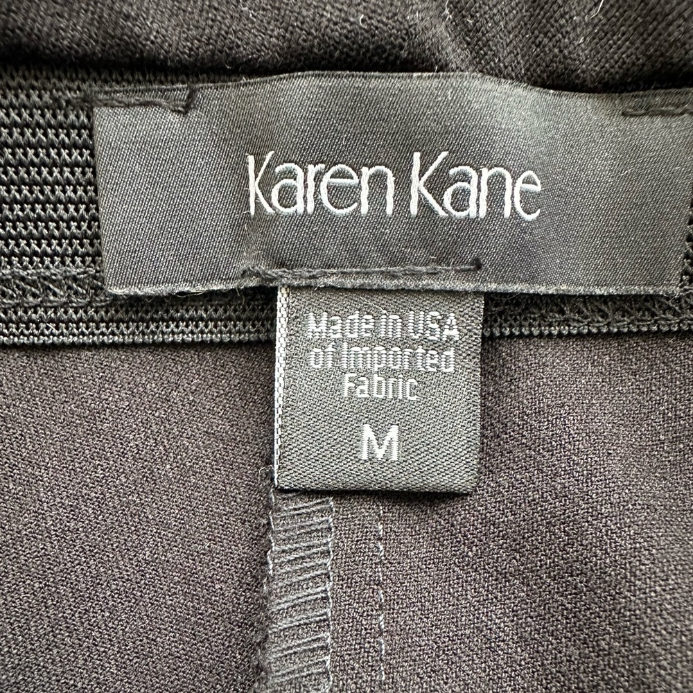 NWOT Karen Kane Black Piper Ribbon Border Ankle Pants - Size M Pull on Style - Picture 12 of 15